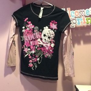 Girls long sleeve skull shirt